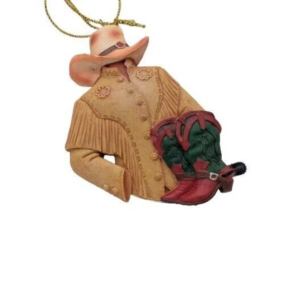 KSA Inc Kurt Adler Resin Ornament Cowboy Hat Boots And Jacket - Picture 5 of 6